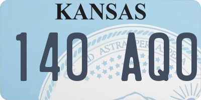KS license plate 140AQO