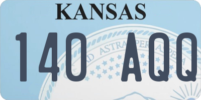 KS license plate 140AQQ