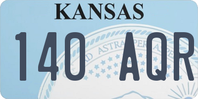 KS license plate 140AQR