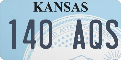 KS license plate 140AQS