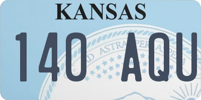 KS license plate 140AQU