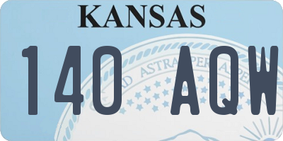 KS license plate 140AQW
