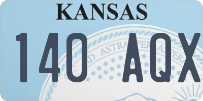 KS license plate 140AQX