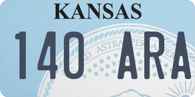 KS license plate 140ARA
