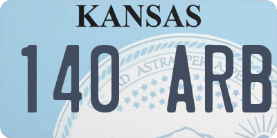 KS license plate 140ARB