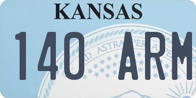 KS license plate 140ARM