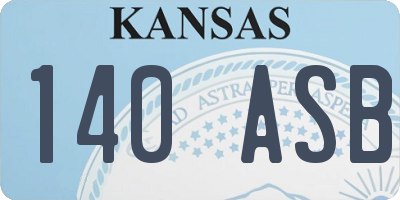 KS license plate 140ASB