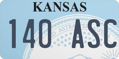 KS license plate 140ASC