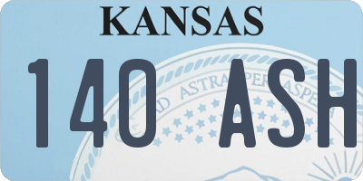 KS license plate 140ASH