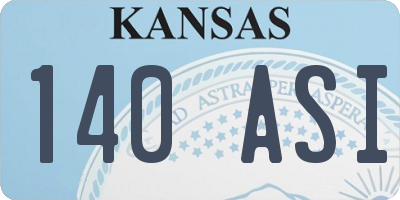KS license plate 140ASI