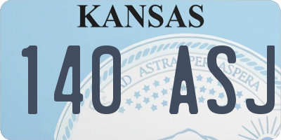 KS license plate 140ASJ