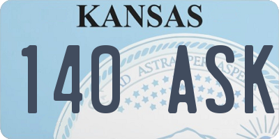 KS license plate 140ASK