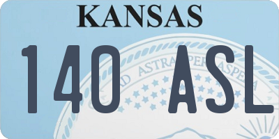 KS license plate 140ASL