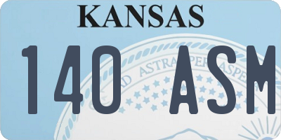 KS license plate 140ASM
