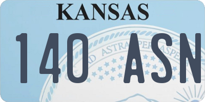 KS license plate 140ASN