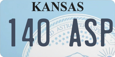 KS license plate 140ASP