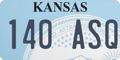 KS license plate 140ASQ