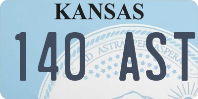 KS license plate 140AST