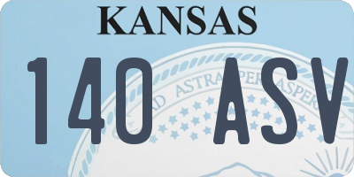 KS license plate 140ASV