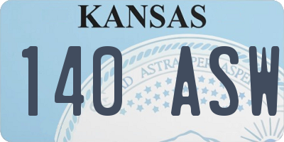 KS license plate 140ASW