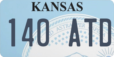KS license plate 140ATD