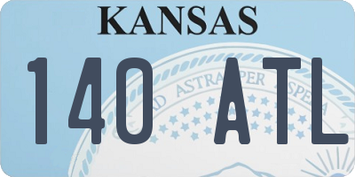 KS license plate 140ATL
