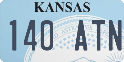 KS license plate 140ATN