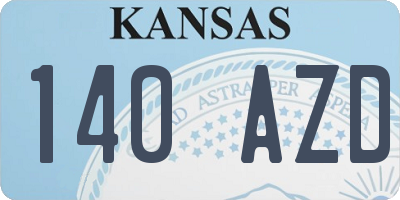 KS license plate 140AZD