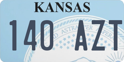 KS license plate 140AZT