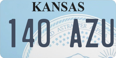 KS license plate 140AZU