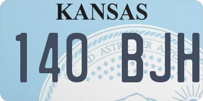 KS license plate 140BJH