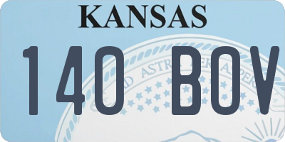 KS license plate 140BOV