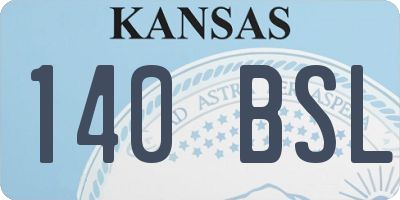 KS license plate 140BSL