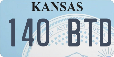 KS license plate 140BTD