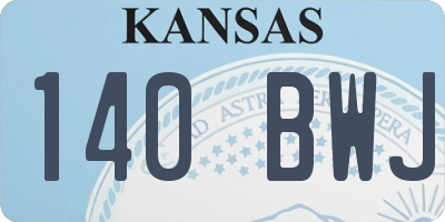 KS license plate 140BWJ