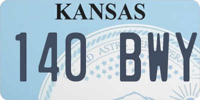 KS license plate 140BWY