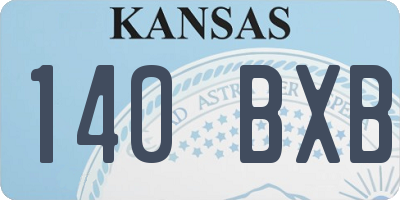 KS license plate 140BXB