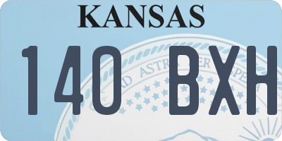 KS license plate 140BXH