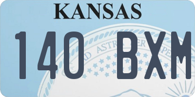 KS license plate 140BXM