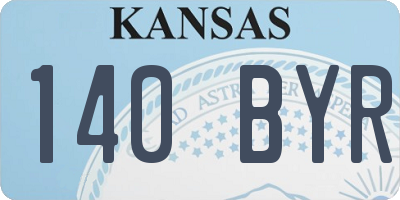KS license plate 140BYR