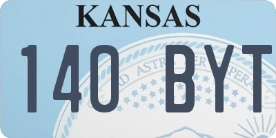 KS license plate 140BYT
