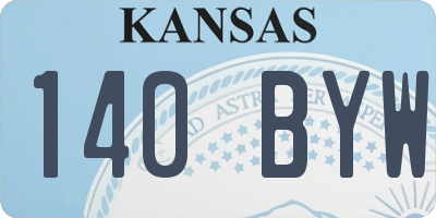 KS license plate 140BYW