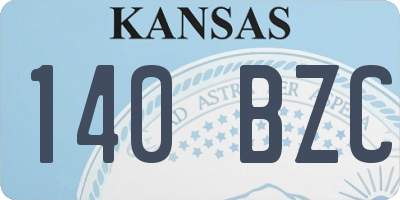 KS license plate 140BZC