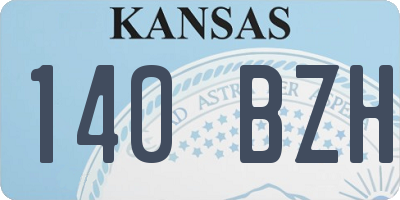 KS license plate 140BZH
