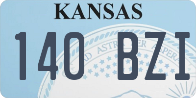 KS license plate 140BZI