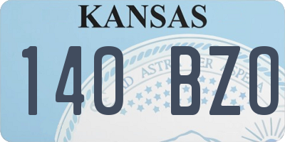 KS license plate 140BZO