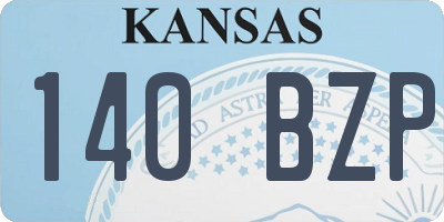 KS license plate 140BZP