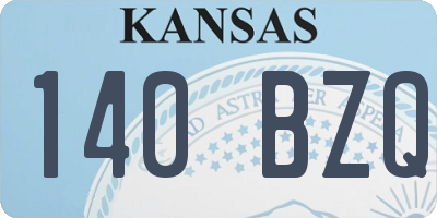 KS license plate 140BZQ