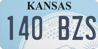 KS license plate 140BZS