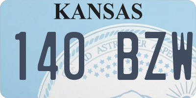 KS license plate 140BZW